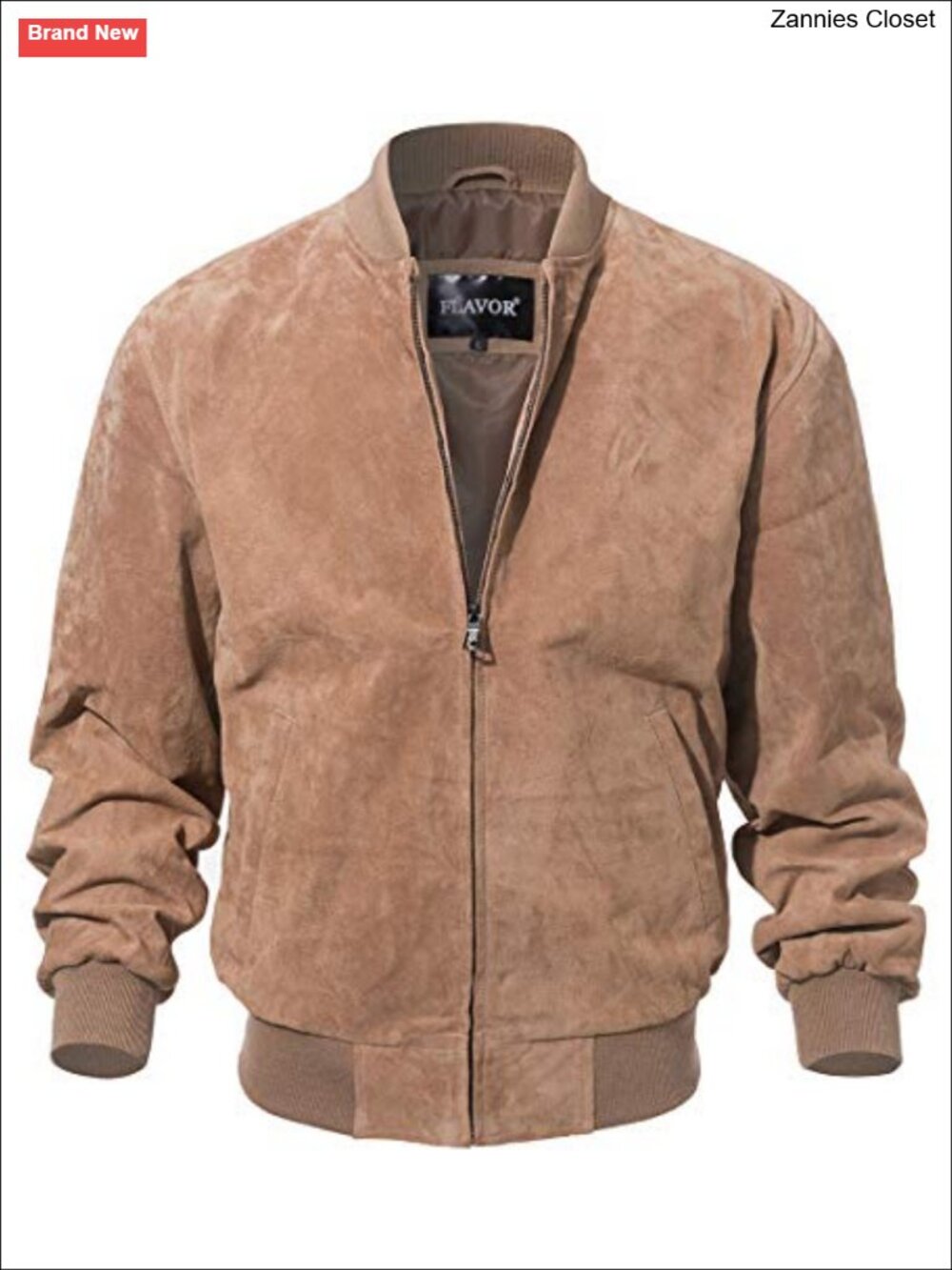 Genuine Leather Baseball Jacket Vintage Suede Pigskin Zip Aviator Coat